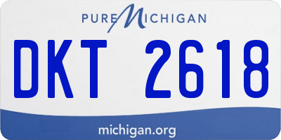 MI license plate DKT2618