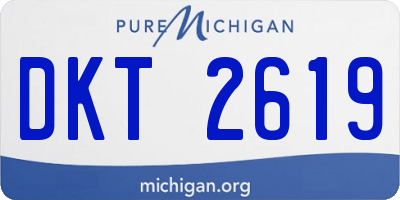 MI license plate DKT2619