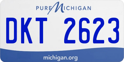 MI license plate DKT2623