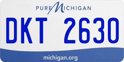 MI license plate DKT2630