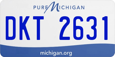 MI license plate DKT2631