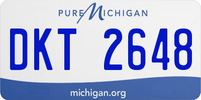 MI license plate DKT2648