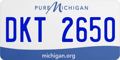 MI license plate DKT2650