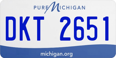 MI license plate DKT2651