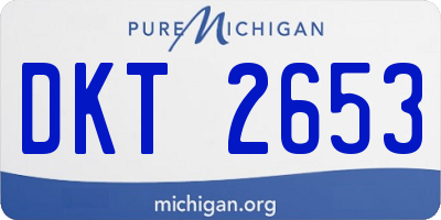 MI license plate DKT2653