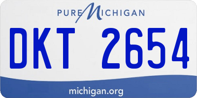 MI license plate DKT2654