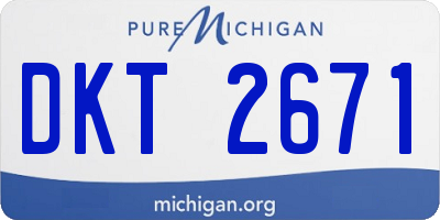 MI license plate DKT2671