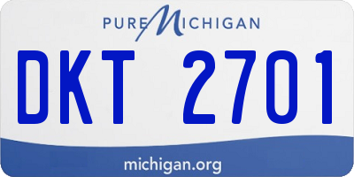 MI license plate DKT2701