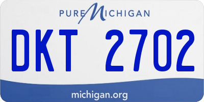 MI license plate DKT2702