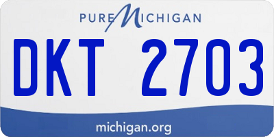 MI license plate DKT2703
