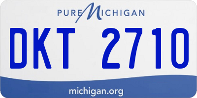 MI license plate DKT2710