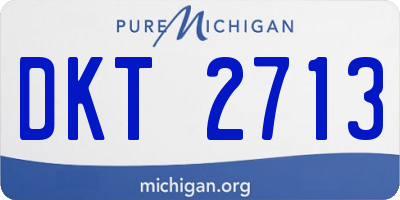 MI license plate DKT2713