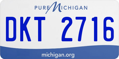 MI license plate DKT2716