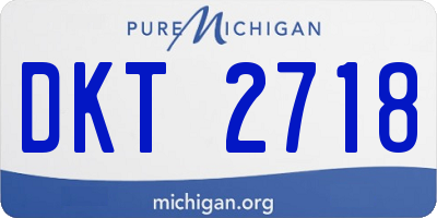 MI license plate DKT2718