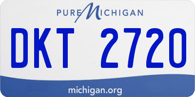 MI license plate DKT2720