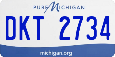 MI license plate DKT2734
