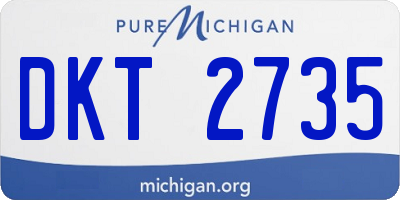 MI license plate DKT2735