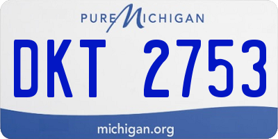 MI license plate DKT2753