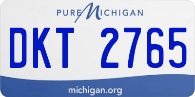 MI license plate DKT2765