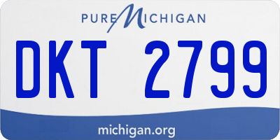 MI license plate DKT2799