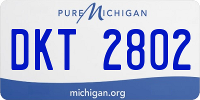 MI license plate DKT2802