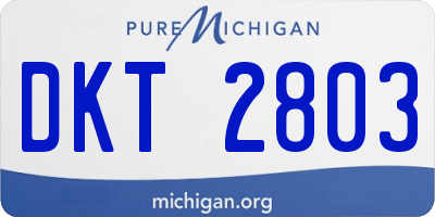 MI license plate DKT2803