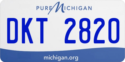 MI license plate DKT2820