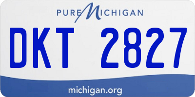 MI license plate DKT2827