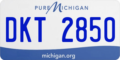 MI license plate DKT2850
