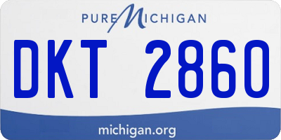 MI license plate DKT2860
