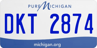 MI license plate DKT2874
