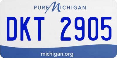 MI license plate DKT2905