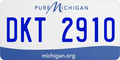 MI license plate DKT2910