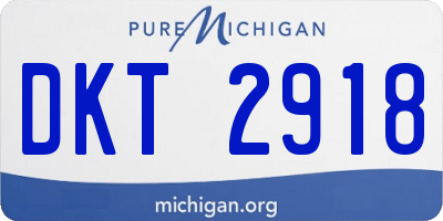 MI license plate DKT2918