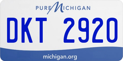 MI license plate DKT2920