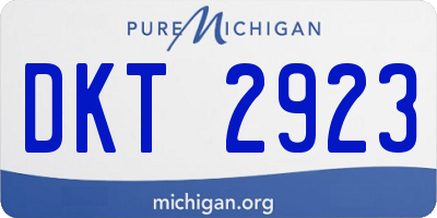 MI license plate DKT2923