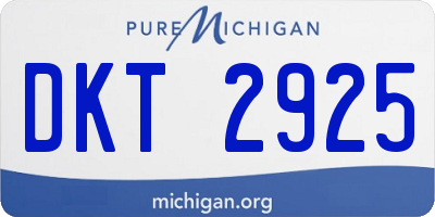 MI license plate DKT2925
