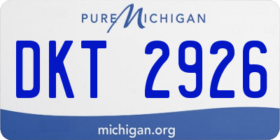 MI license plate DKT2926