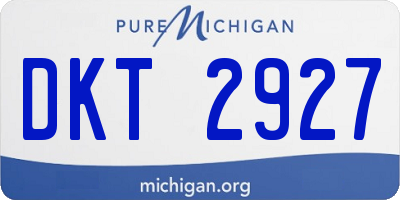 MI license plate DKT2927
