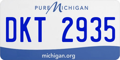 MI license plate DKT2935
