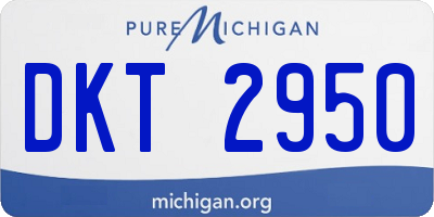 MI license plate DKT2950