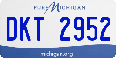 MI license plate DKT2952
