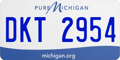 MI license plate DKT2954
