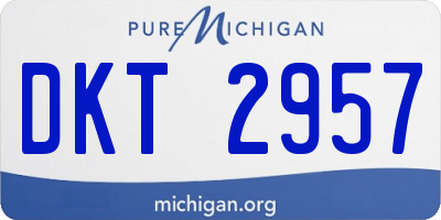 MI license plate DKT2957