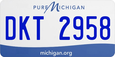 MI license plate DKT2958