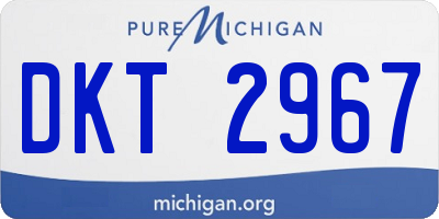MI license plate DKT2967