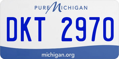 MI license plate DKT2970
