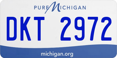 MI license plate DKT2972