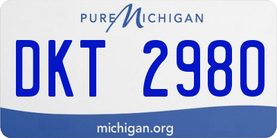 MI license plate DKT2980