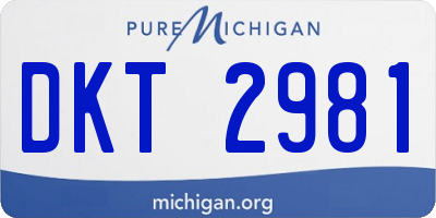MI license plate DKT2981